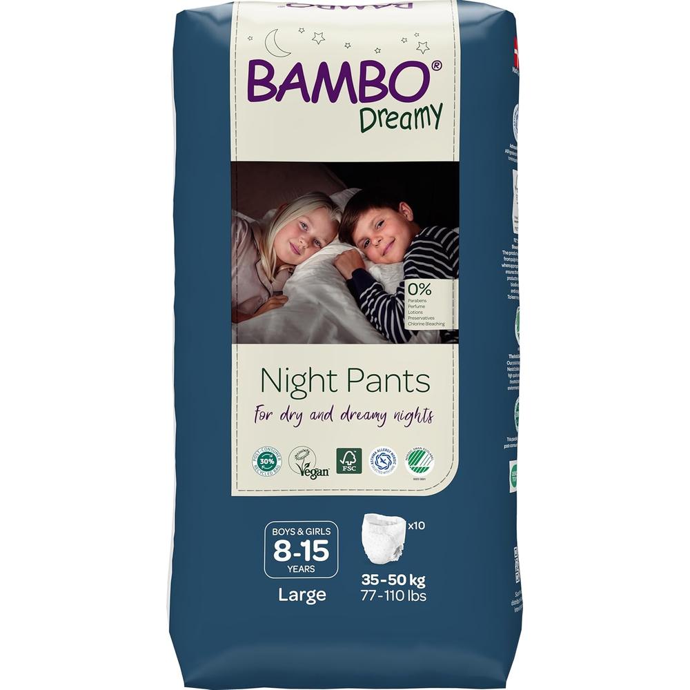 Bambo Dreamy (Large) Night Unisex Pants | 10 Pants | 8-15 Years | 35-50 Kg | 77-110 lbs