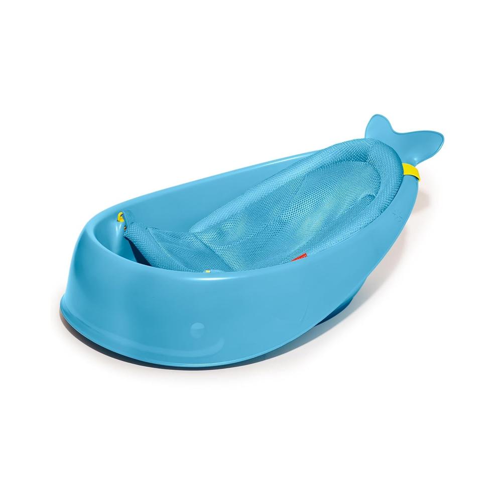 Skip Hop Moby Smart Sling 3-Stage Baby Bath Tub | Newborn to Toddler Bathtub with Mesh Sling & Non-Slip Interior | Blue