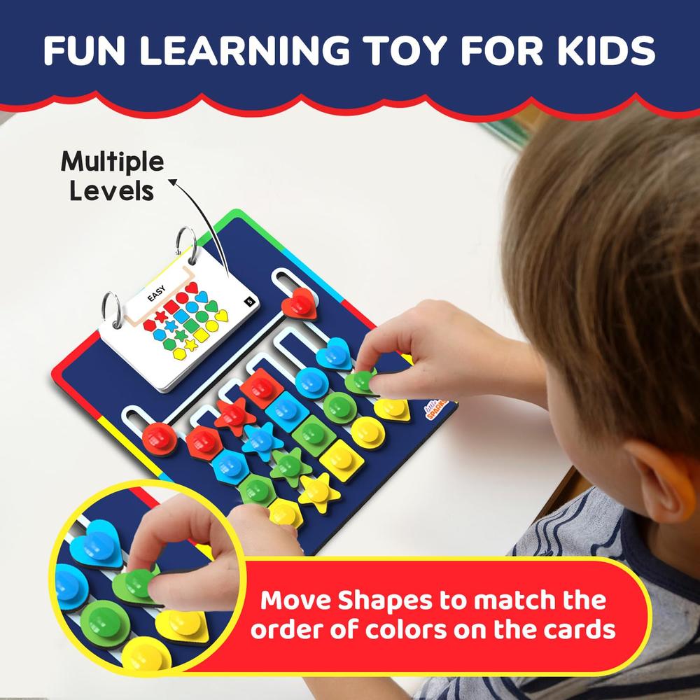 Little Sparks Shape Coder Puzzle - 15 Challenge Cards, 5 Columns & Colored Shapes