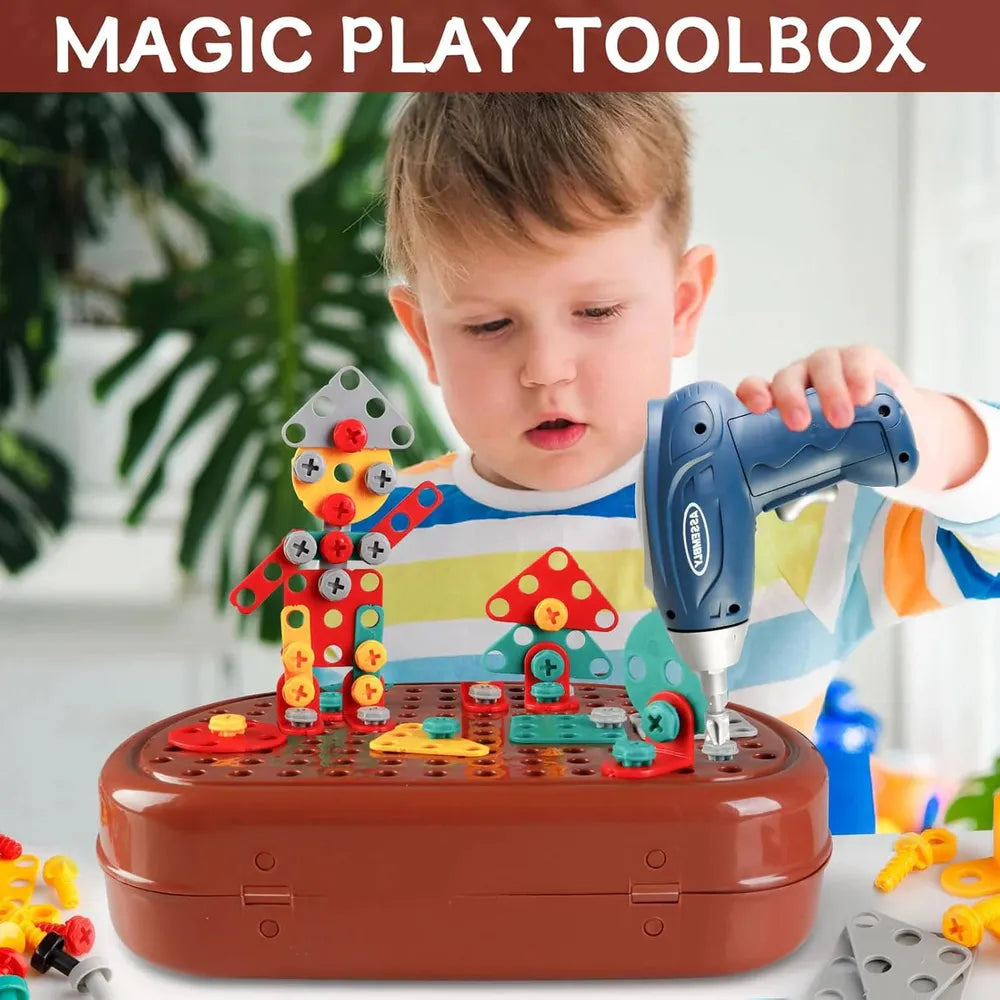 Kidology Assembly Toolbox Baby Puzzle Electric Drill Screwdriver - 203 Pieces