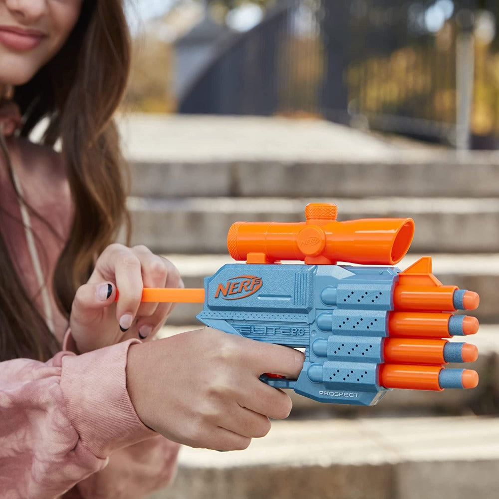 Original Nerf Elite 2.0 Prospect QS4 Dart Blaster with 8 Darts (8-12 Years)