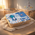 Mee Mee 8 Pieces Newborn Gift Set with Premium Packaging - 100% Cotton Interlock Theme | Dark Blue
