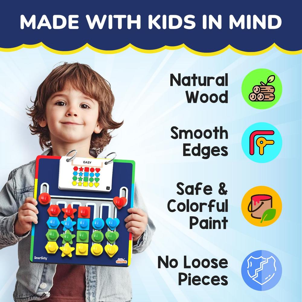 Little Sparks Shape Coder Puzzle - 15 Challenge Cards, 5 Columns & Colored Shapes