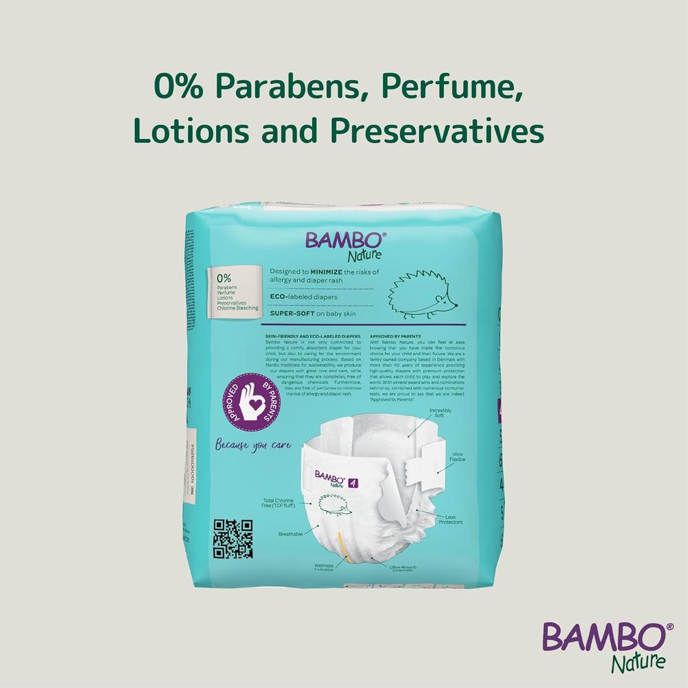 Bambo Nature (4-Large) Premium Baby Tape Diapers | 24 Diapers | 7-14 Kg | 15-31 lbs