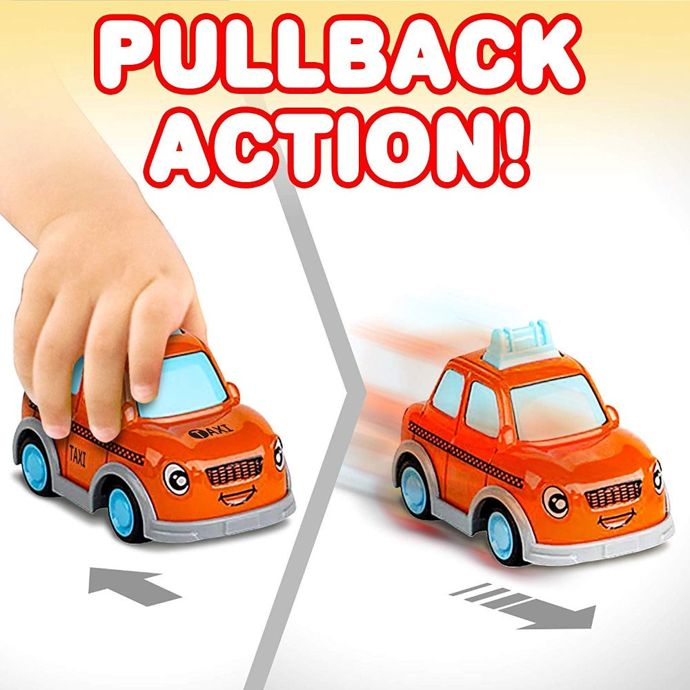 Pack of 6 Small Diecast Vehicles Set - Ship, Taxi, Airplane, Bullet Train, Bus & Tram (2-8 Years)