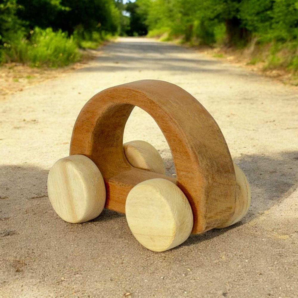 Little Ginnie Set of 5 Neemwood Wheels Toys - Durable & Eco-Friendly Wooden Toy