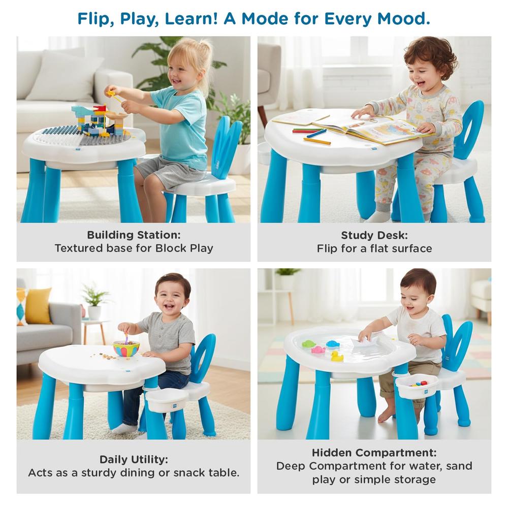 Mee Mee Busy Bench 5-in-1 Multifunctional Desk (Study Table) | 3-7 Years | Weight Capacity: 30kg