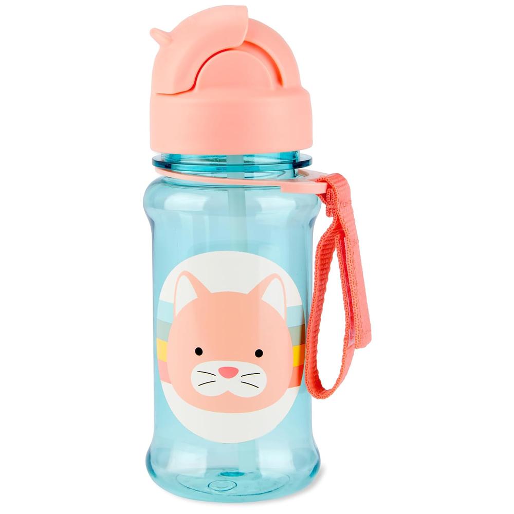 Skip Hop Zoo Straw Bottle - 355ml | Tritan Renew | Cat
