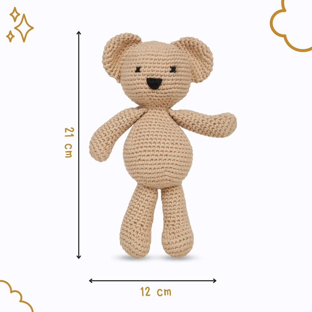 Little Ginnie Bear Crochet Soft Toy - Handmade & Washable Crochet Doll