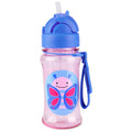 Skip Hop Zoo Straw Bottle - 355ml | Tritan Renew | Pink (Butterfly)