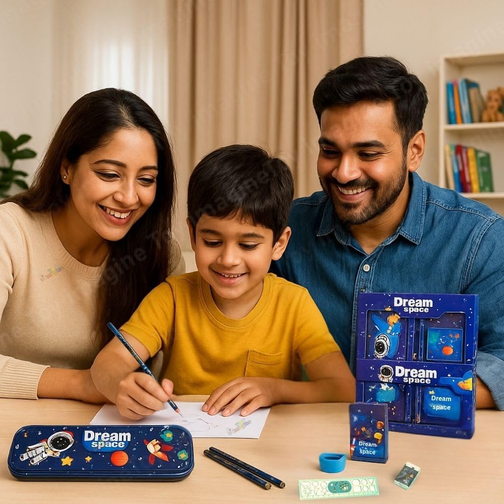 Ilearnngrow Pencil Box Stationery Kit for Kids
