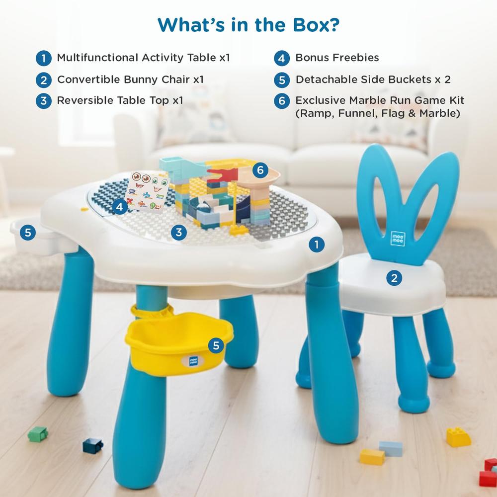 Mee Mee Busy Bench 5-in-1 Multifunctional Desk (Study Table) | 3-7 Years | Weight Capacity: 30kg
