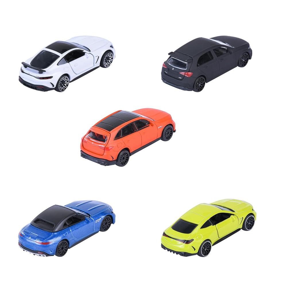 Set of 5 Licensed Majorette Diecast Cars (Mercedes AMG) - Mercedes-AMG GT 63, Mercedes-AMG SL 63, Mercedes-AMG A 35, Mercedes-AMG GLC 63 S, Mercedes-AMG CLE 53