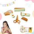 Little Ginnie Baby Grooming Pretend Playset - Wooden Hair Dryer, Straightener, Trimmer, Scissors & Comb