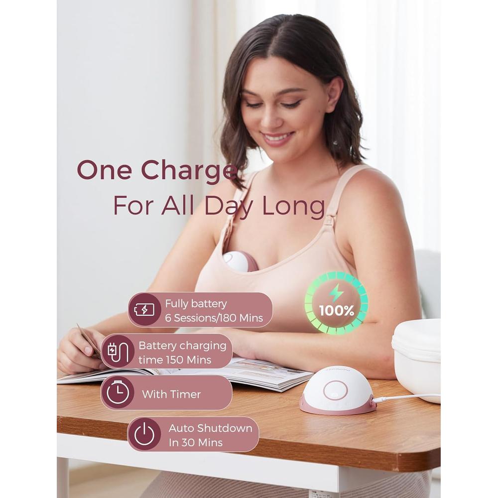 Momcozy M6 Mobile Style Hands-Free Slim Breast Pump | Discreet with 3 Modes & 9 Levels, 24mm