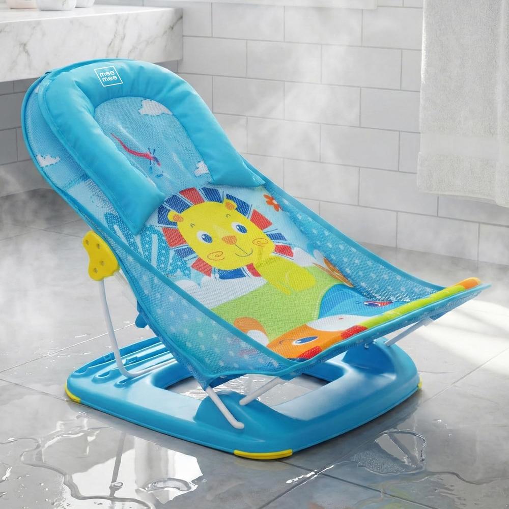 Mee Mee Baby Bather with 3 Position Seat (0-12 Months) | Foldable | Weight Capacity: Upto 5kg | Assorted Designs & Colors