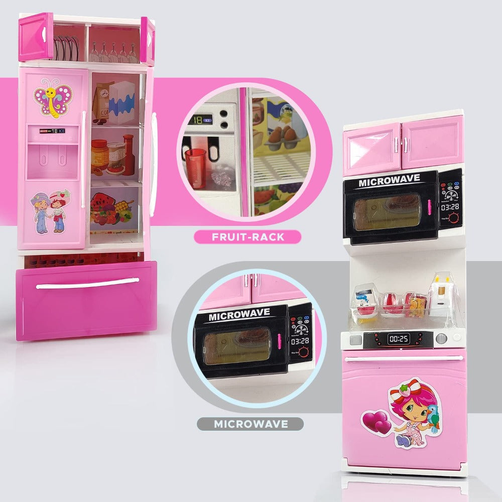 4 Compartments Home Kitchen Pretend Play Set with Light & Music (3-8 Years) | Assorted Colours