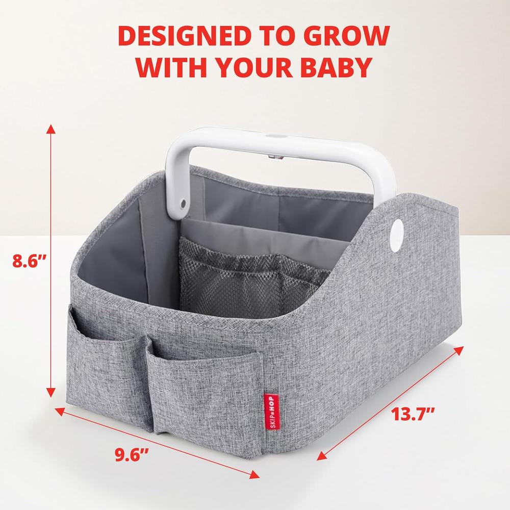 Skip Hop Light Up Diaper Caddy Organizer - Touch Handle Button for Light | Grey