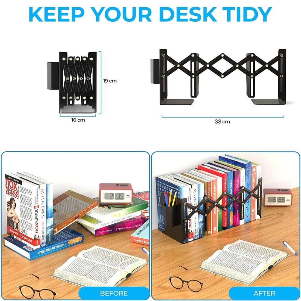 Ilearnngrow Foldable Expandable Metal Book Shelf - Kids Book Storage