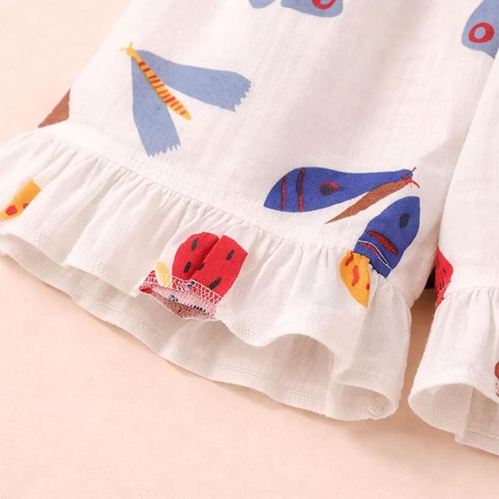 Little Ginnie Cotton Frock with Bloomers & Hairband | White Floral