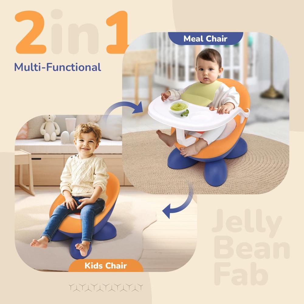 R for Rabbit 2 in 1 Multi-Functional Baby Study/Meal Seating Chair with High Backrest | Jelly Bean Fab | Weight Capacity - 20 Kgs | 6 Months to 3 Years