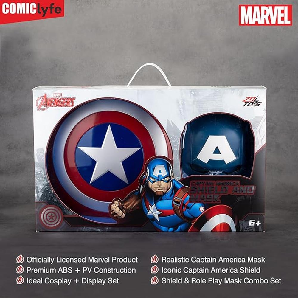 Original Marvel Captain America Shield & Role Play Mask Combo Set