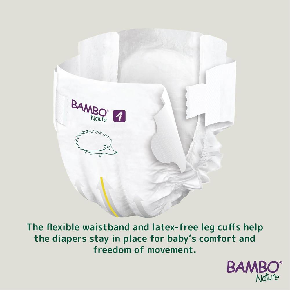 Bambo Nature (4-Large) Premium Baby Tape Diapers | 24 Diapers | 7-14 Kg | 15-31 lbs