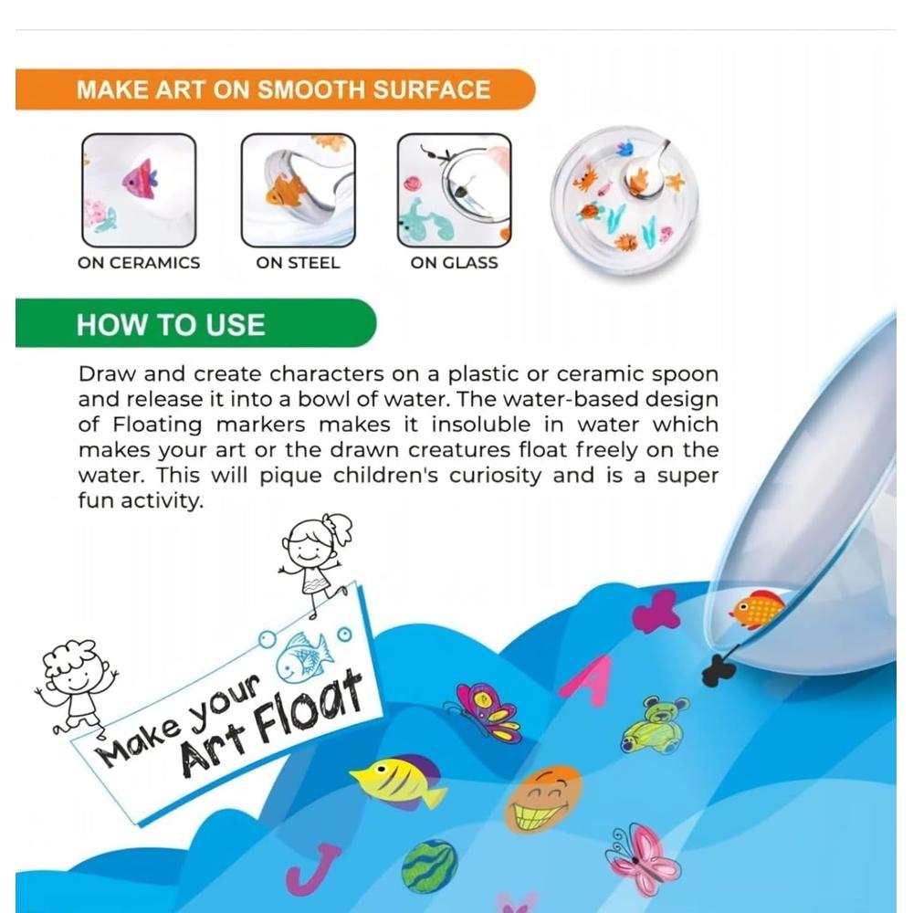 Doms Floating Markers - 12 Shades | 5 Mm Medium Tip & 1 Ceramic Spoon