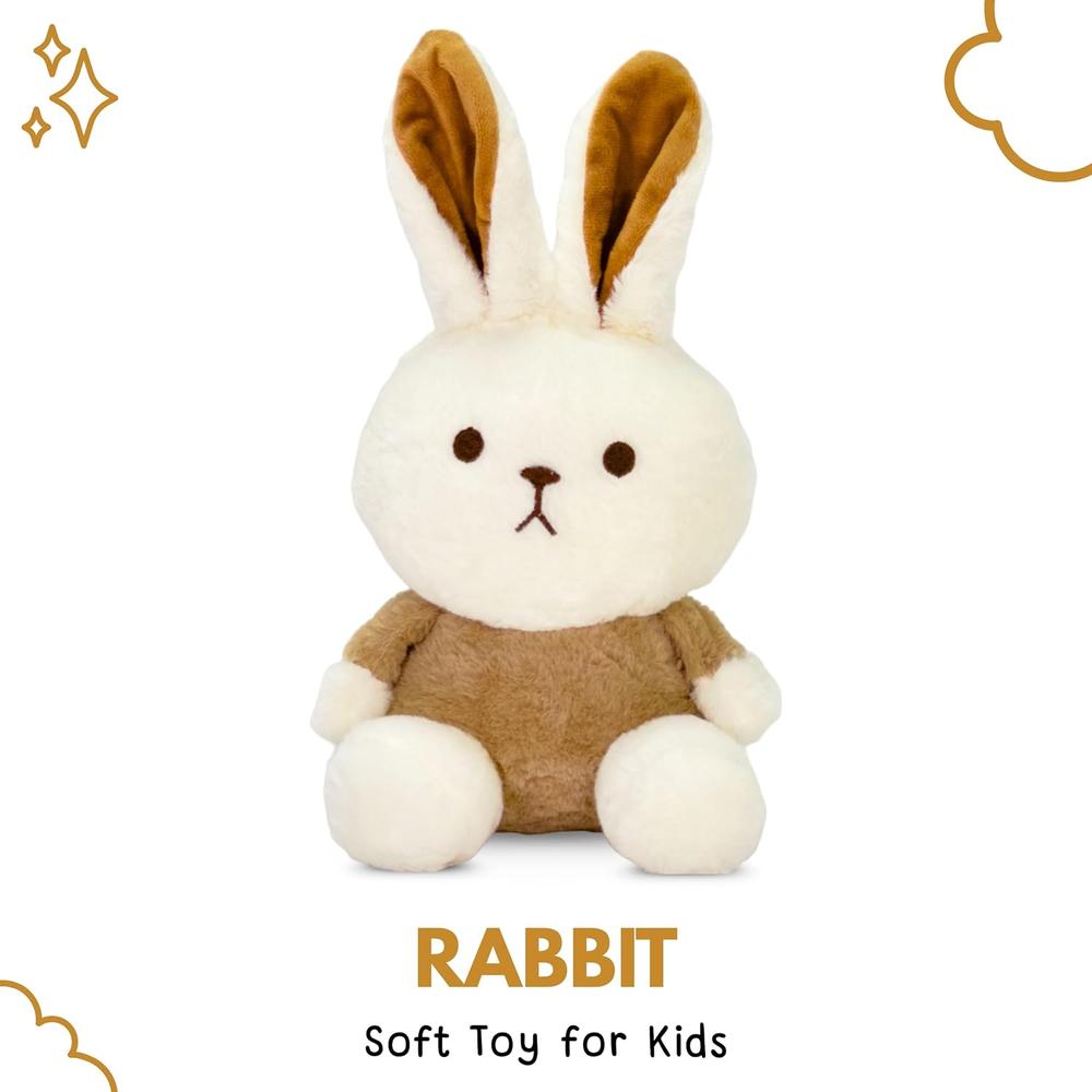 Little Ginnie Brown Rabbit Soft Toy - 29.21 cm | Plush Bunny with Enlarged Ears