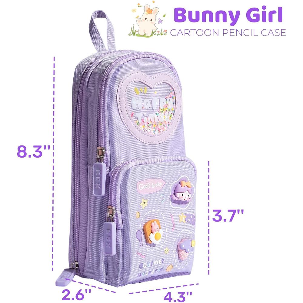 FunBlast Canvas Pencil Case - Large Capacity Hangable Triple Layer