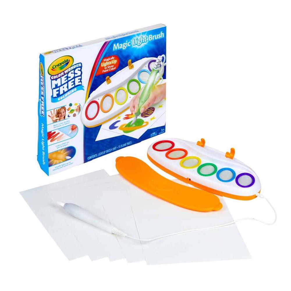 Crayola Magic Light Electric Brush with Attached Palette & 18 Special Coloring Pages (3-8 Years)