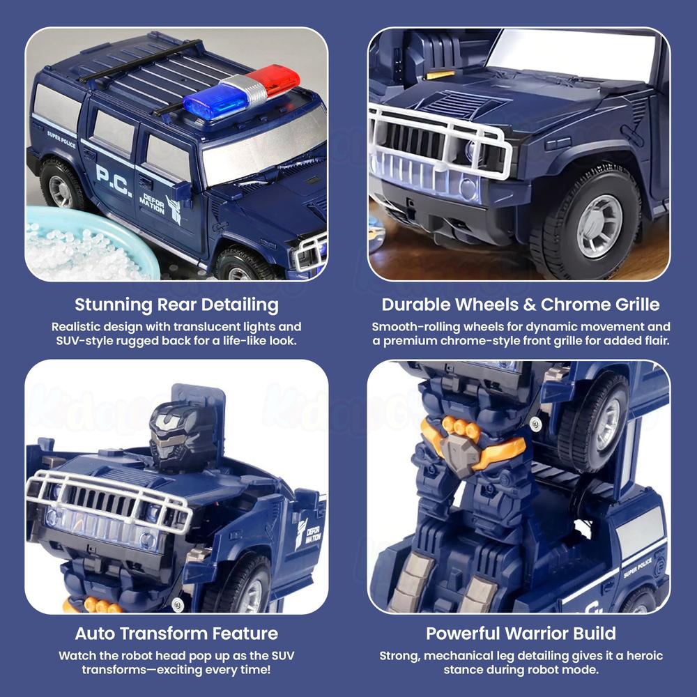Kidology 2-in-1 Transforming Action Car with Flashing Lights & Sounds