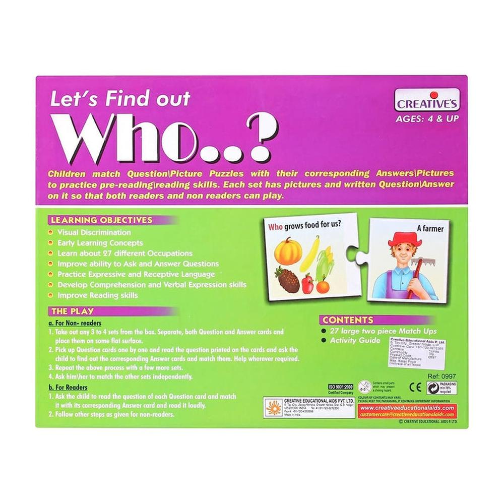 Creative's Let's Find Out - Who? Educational Puzzle (4-12 Years)