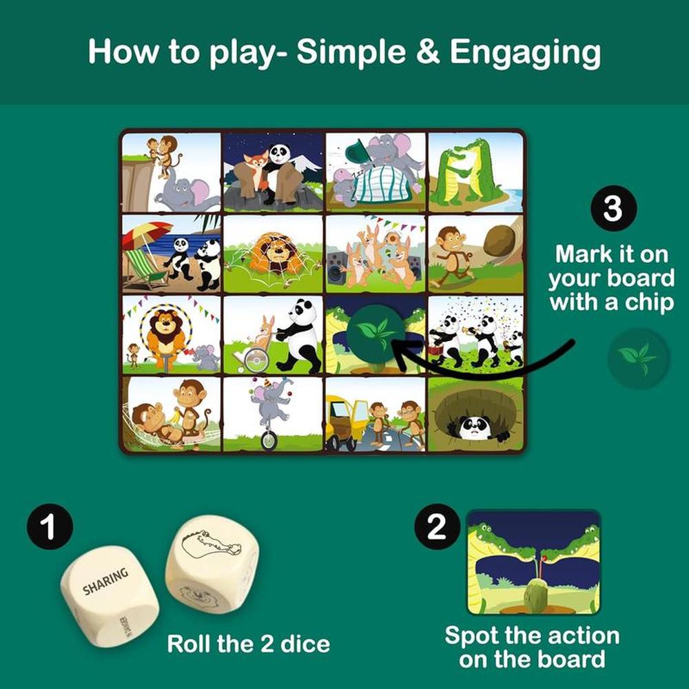 Chalk & Chuckles Animal Bingo Game - A Day in the Jungle (5-10 Years)