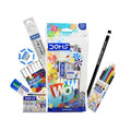 Doms Wow Craft Kit - Wax Crayon Pack, Color Pencil Pack, Water Color Pen Pack, Pencil, Scale, Eraser & Sharpener