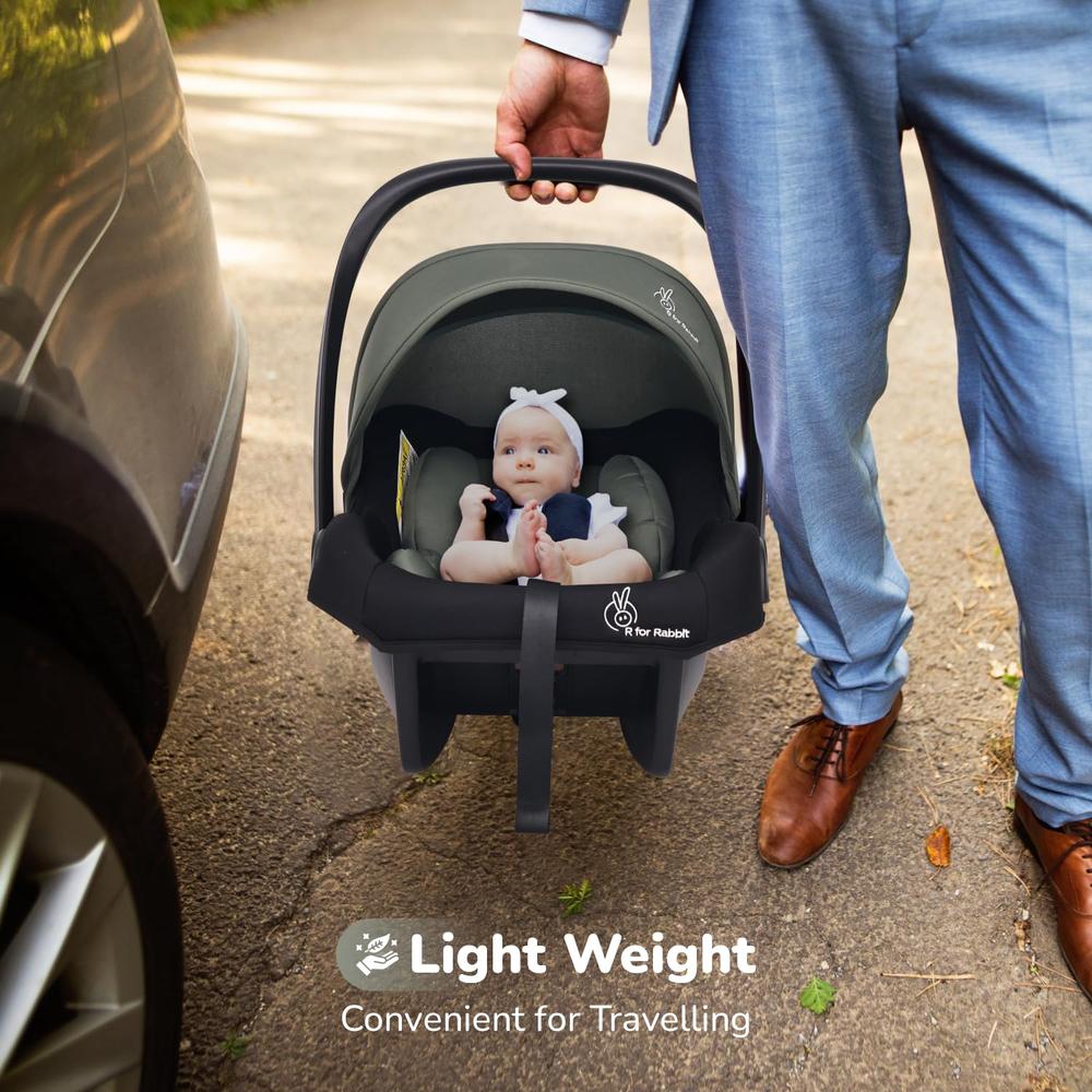 R for Rabbit 4 In 1 Multipurpose Baby Carry Cot With 3-Point Safety Harness | Picaboo NXG 4 | Green Black