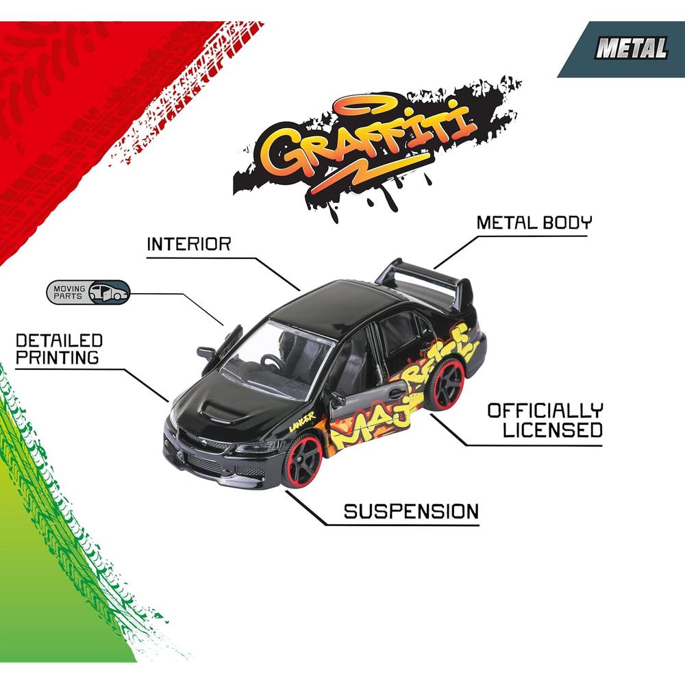 Original Licensed Majorette Graffiti 9+4 Gift Pack | 13 Licensed Metal Cars Set (9 Street + 4 Graffiti Style)
