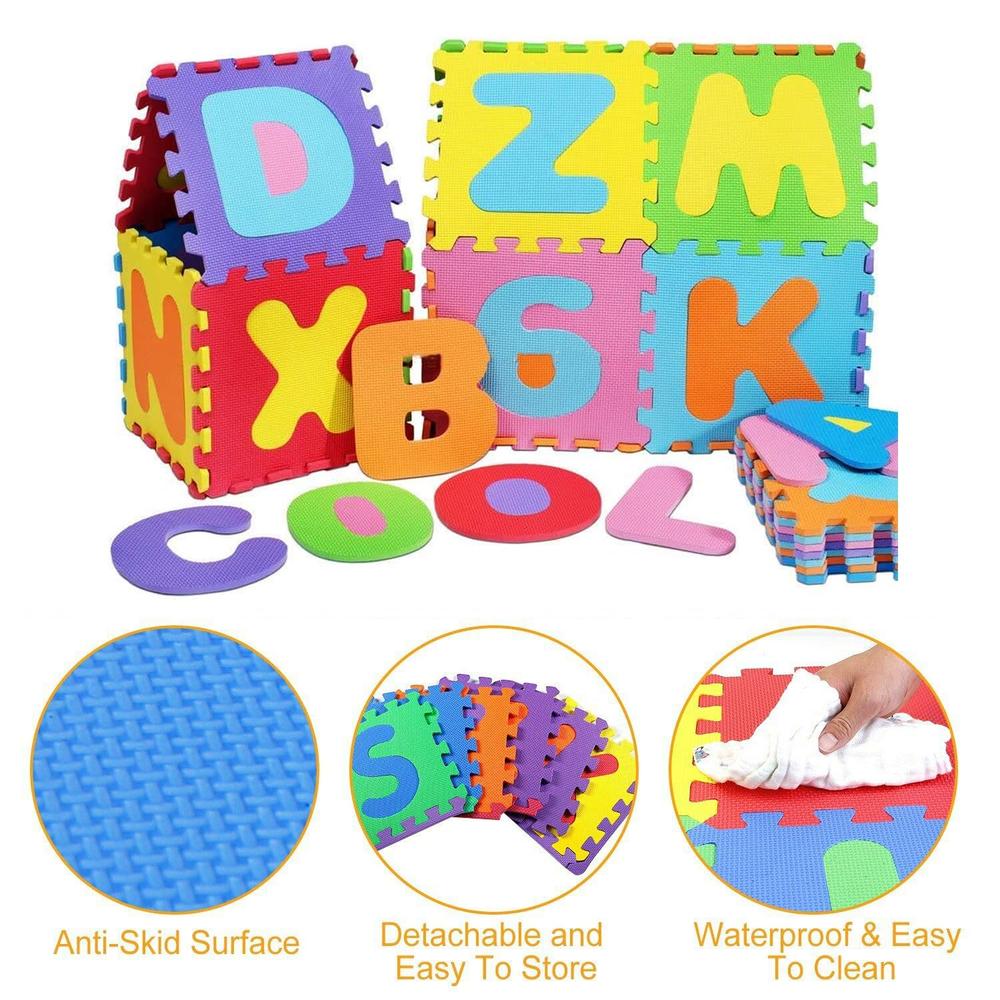 36 Pieces Alphabet & Number Puzzle Floor Mat for Kids