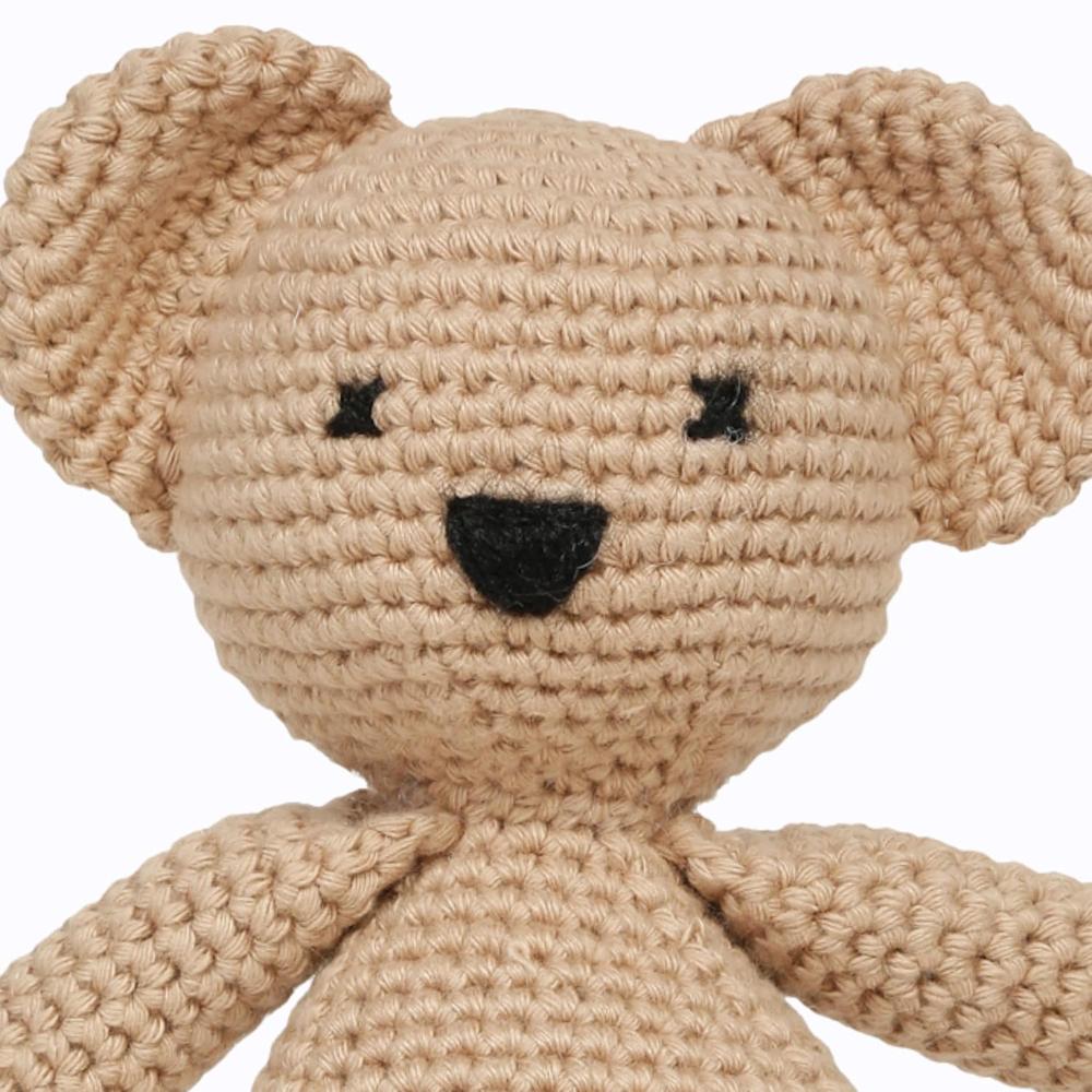 Little Ginnie Bear Crochet Soft Toy - Handmade & Washable Crochet Doll