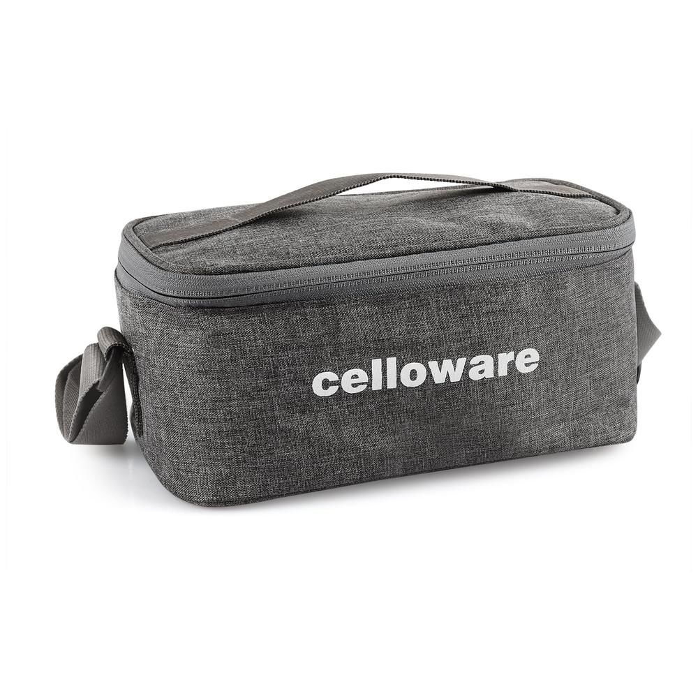 Cello Hot N Fresh Lunch Box Set with Bag - 3 Containers | Outer Plastic & Inner Stainless Steel | Grey-Red