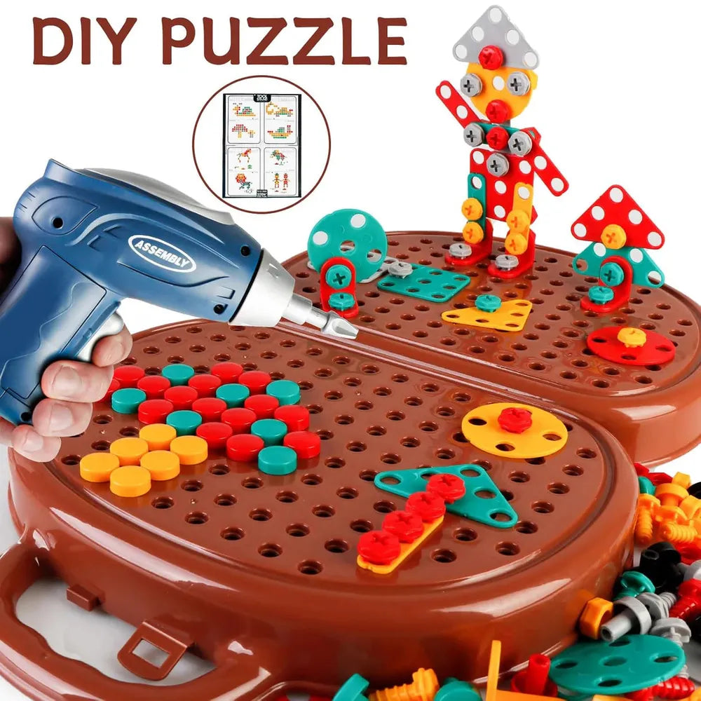 Kidology Assembly Toolbox Baby Puzzle Electric Drill Screwdriver - 203 Pieces