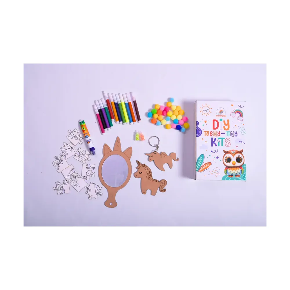 Ilearnngrow Teeny Tiny DIY Unicorn Painting Kit - Magical Art Craft Set for Kids