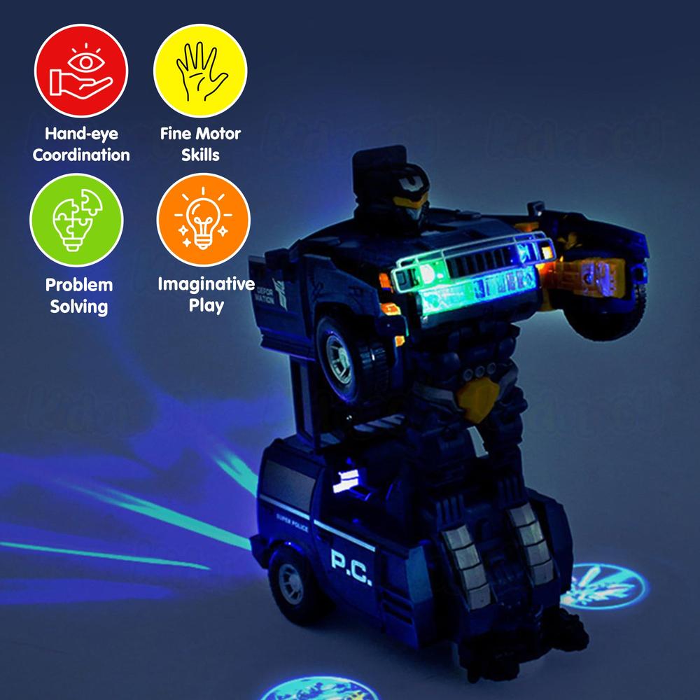 Kidology 2-in-1 Transforming Action Car with Flashing Lights & Sounds