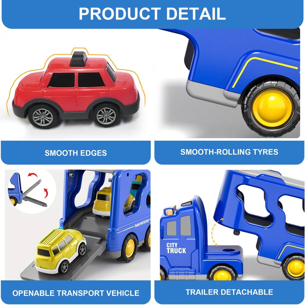 Kidology 5-in-1 Friction Powered Truck Toy Set