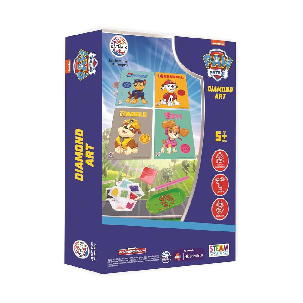 Ratna's Paw Patrol Diamond Art DIY Kit | Mess Free Creative STEAM Learning Activity Set