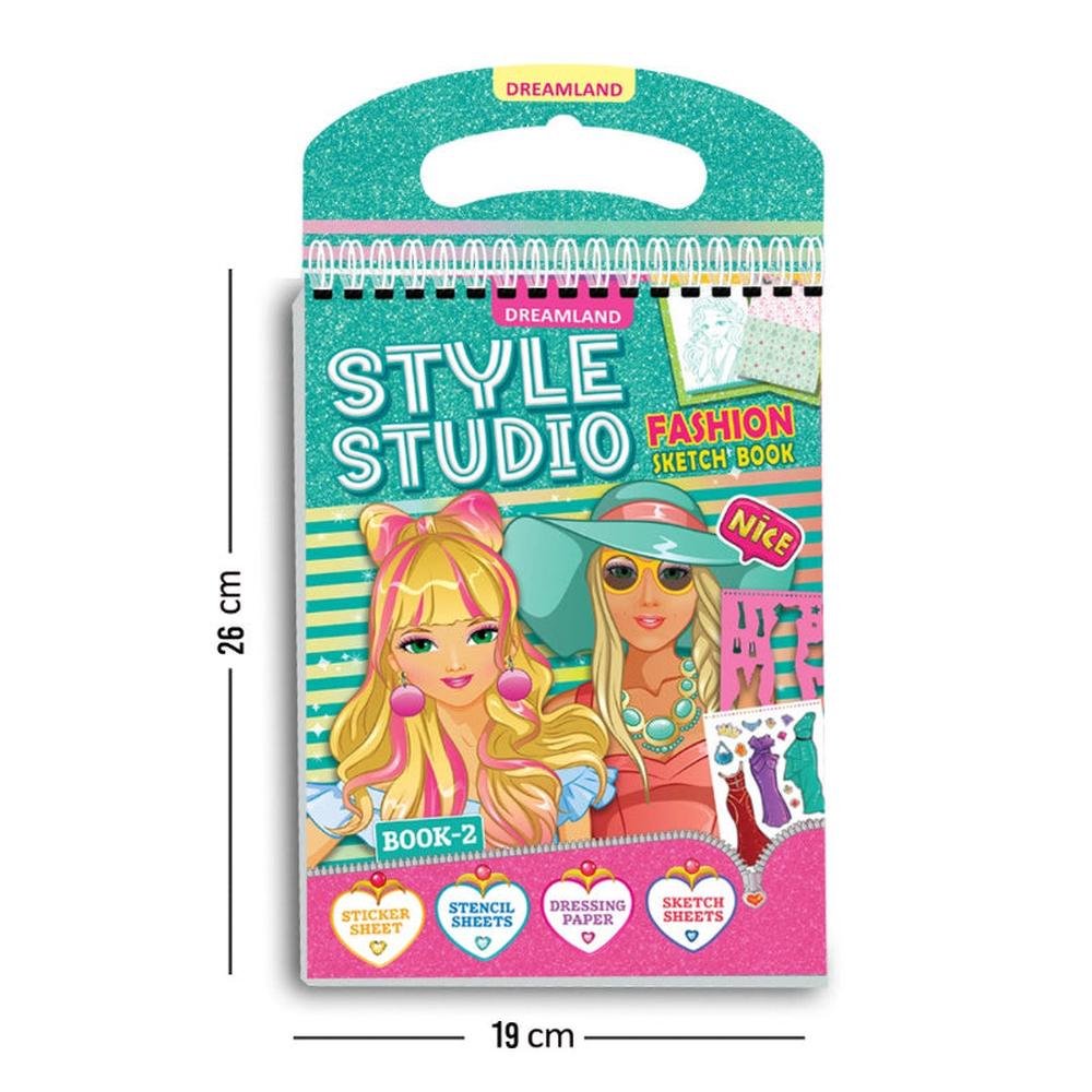 Dreamland Publications Creative Design Activity Book with Sticker, Stencil Sheets (4-8 Years) | Blue