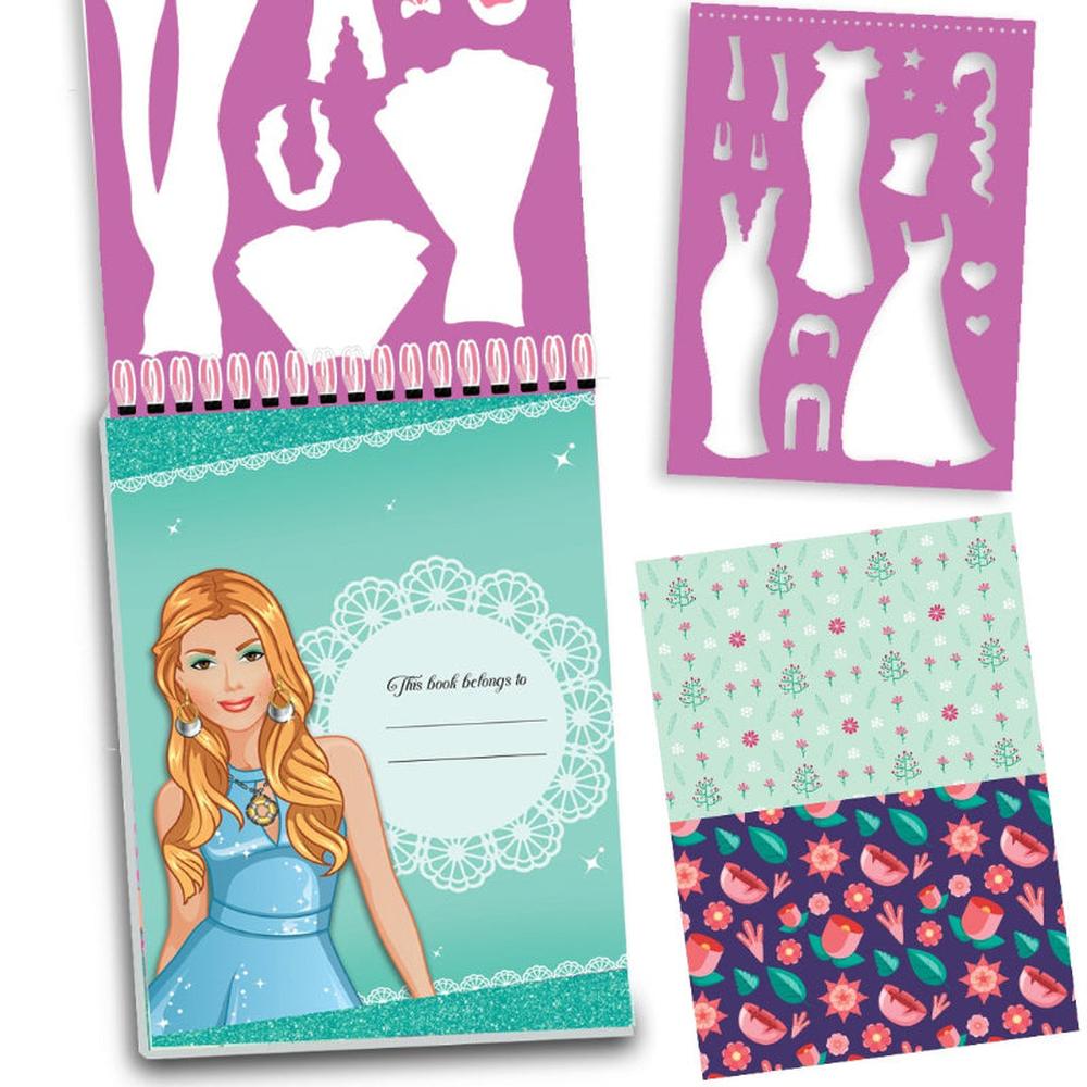 Dreamland Publications Creative Design Activity Book with Sticker, Stencil Sheets (4-8 Years) | Blue