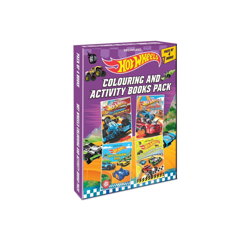 Dreamland Publications Hot Wheels Colouring and Activity Books Pack ( A Pack of 4 Books)
