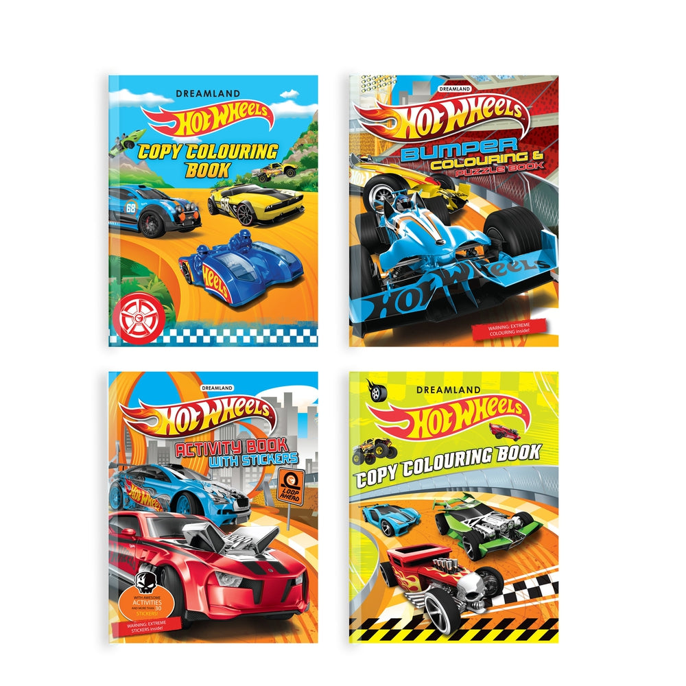 Dreamland Publications Hot Wheels Colouring and Activity Books Pack ( A Pack of 4 Books)