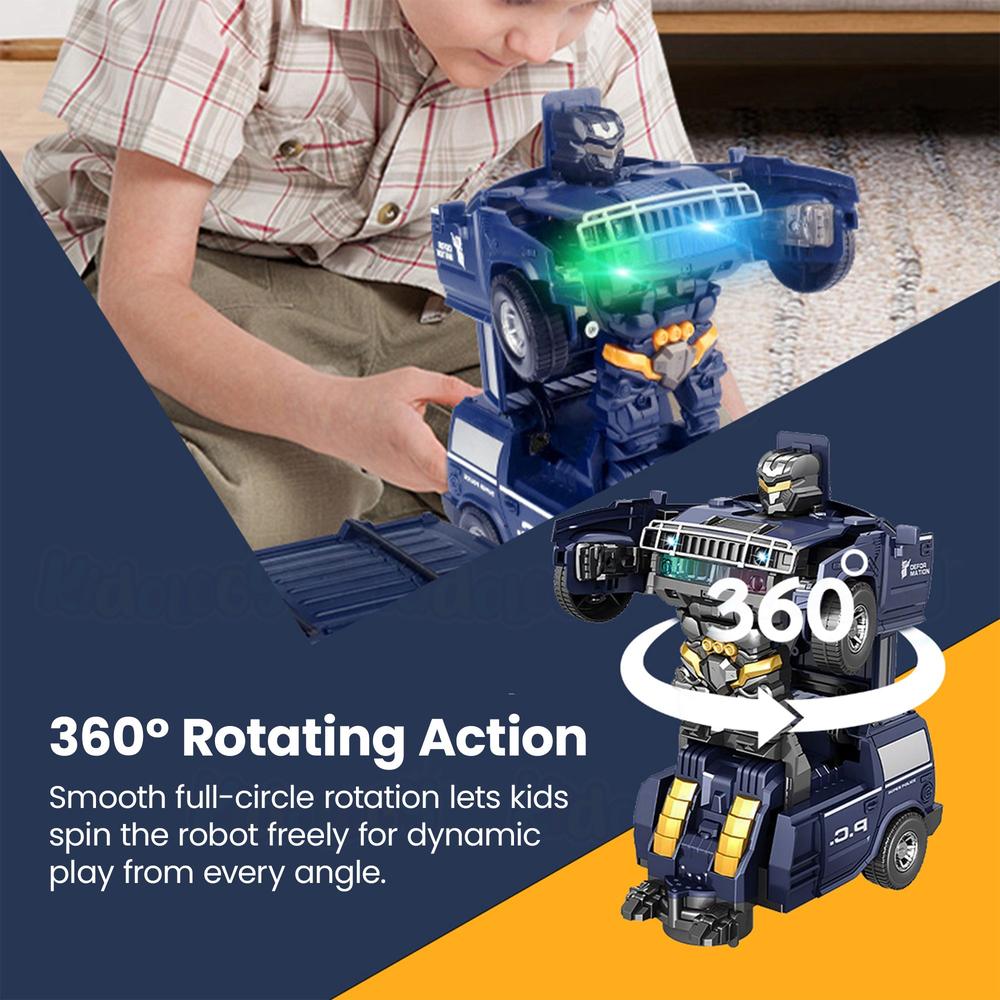 Kidology 2-in-1 Transforming Action Car with Flashing Lights & Sounds